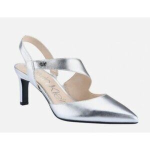 Calvin Klein Larin Pumps in Silver Leather